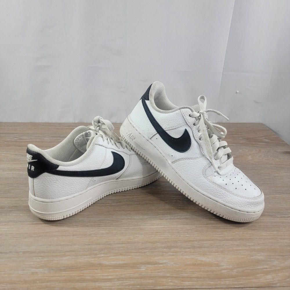 Nike Air Force 1 Low White Black Leather Sneakers Men's Size 8 CT2302 100